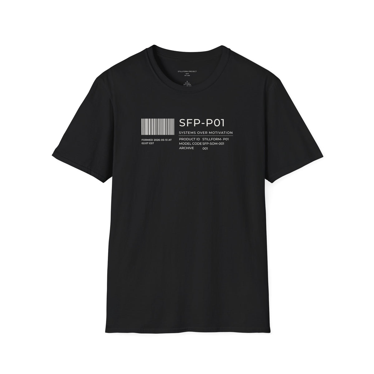 Systems Over Motivation Barcode Statement Tee