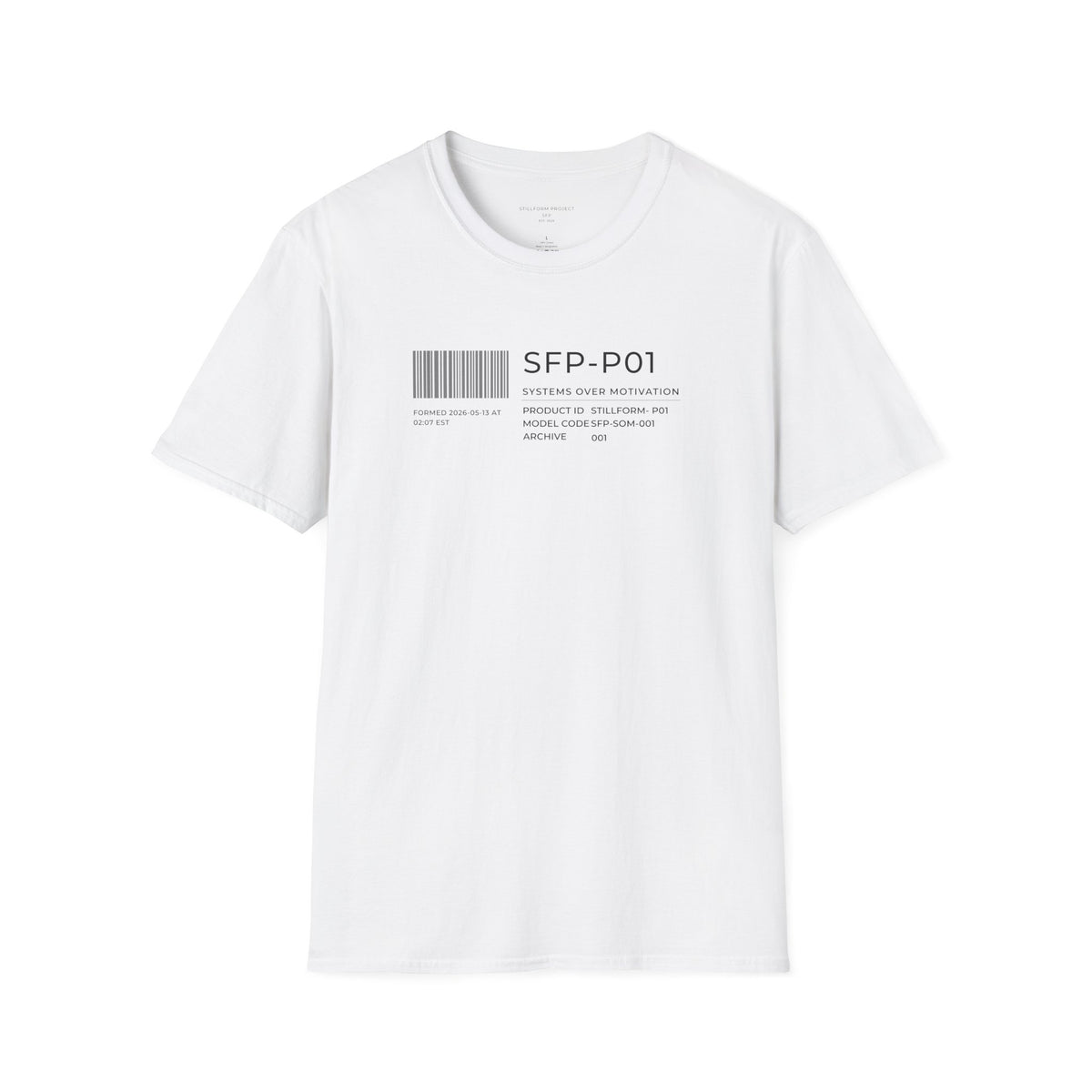 Systems Over Motivation Barcode Statement Tee
