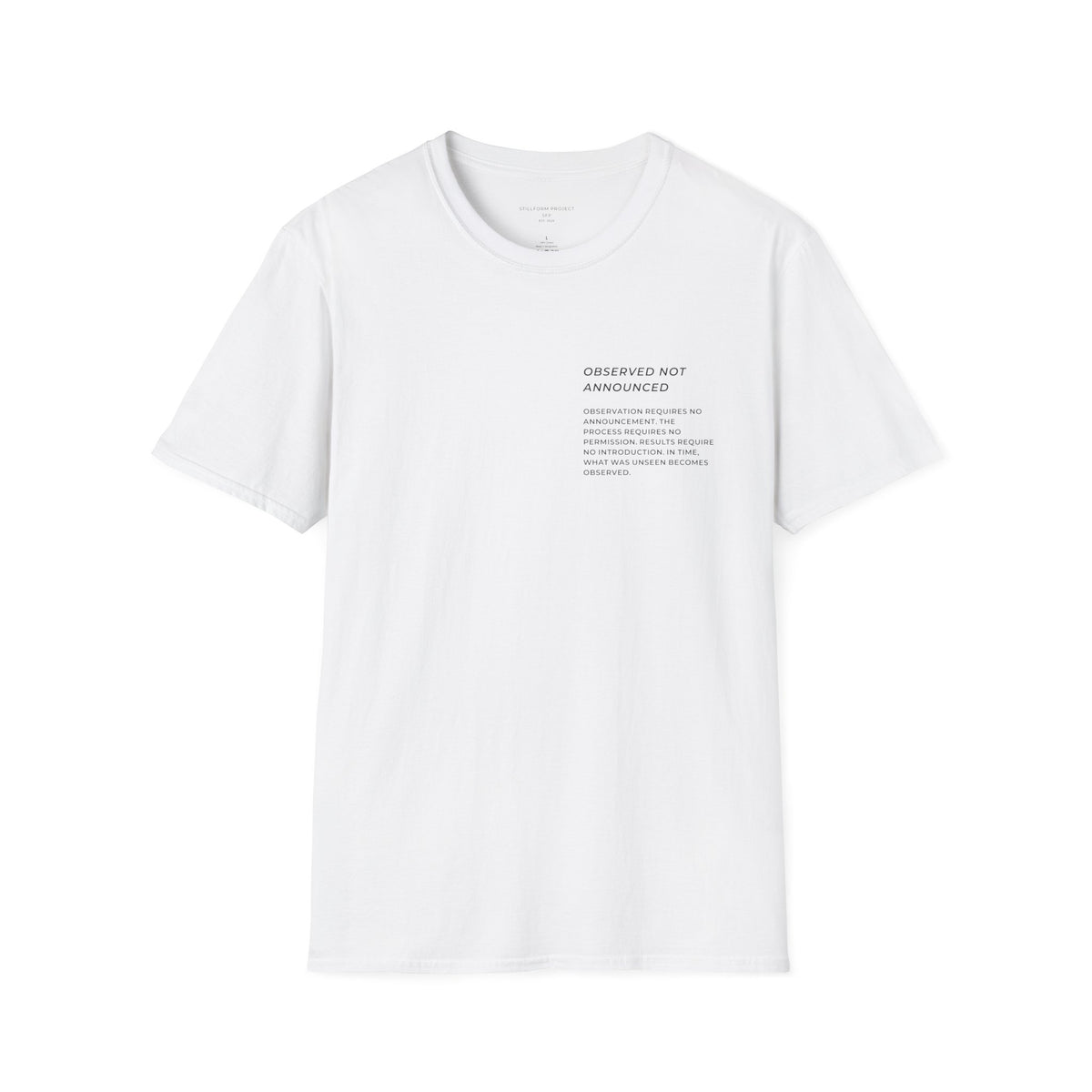 Observed, Not Announced- Reflection I Pocket Tee